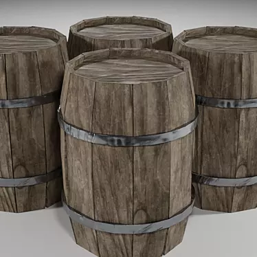 Game Barrel Bundle for UE4 3D model image 1 