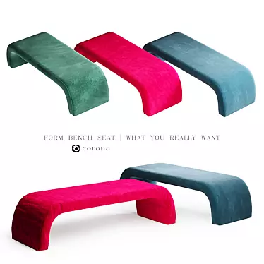 Contemporary Form Bench Seat 3D model image 1 