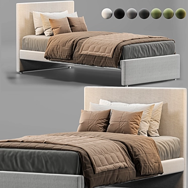 Elegant Upholstered Bed - GLADSTAD: Modern Comfort 3D model image 1 