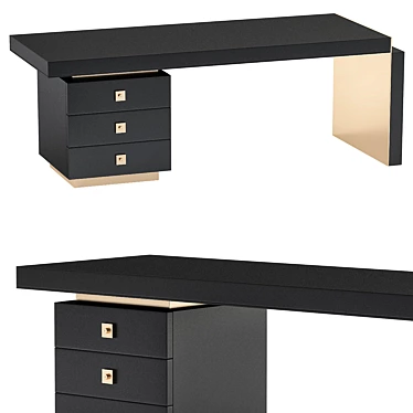 Sleek Modern Desk Design 3D model image 1 
