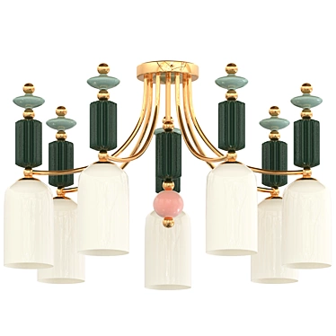 Delicate Crystal Ceiling Chandelier 3D model image 1 