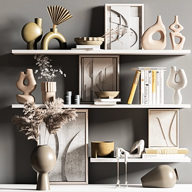 Modern Decorative Shelf Set 3D model image 1 