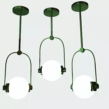 Elegant Dark Green Ceiling Lamp 3D model image 1 