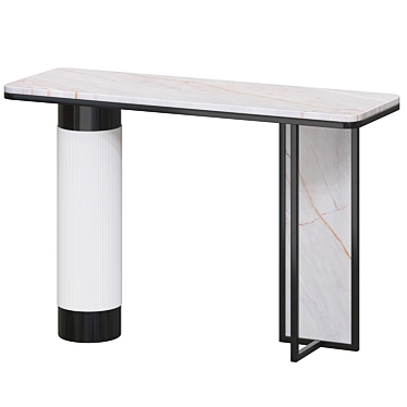 Sleek Stone Top White Gold Console 3D model image 1 