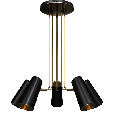 Cypress 5-Arm Chandelier: Timeless Elegance 3D model image 1 