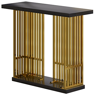 Glam Black & Gold Console 3D model image 1 