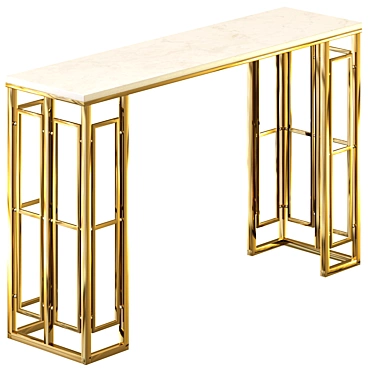 Modern Marble Top Console Table 3D model image 1 