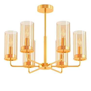 Elegant Gold Chandelier - 'Honnor' 3D model image 1 