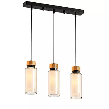 Modern Black Glass Pendant Light 3D model image 1 