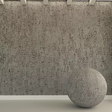 Vintage Gray Concrete Wall 3D model image 1 