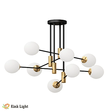 Scandinavian Black Metal Chandelier 3D model image 1 