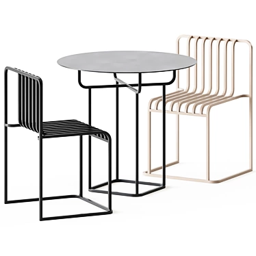 Table and Chair Grill Set 3D model image 1 