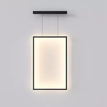 Illuminated Frame Pendant: Modern Lighting Solution 3D model image 1 