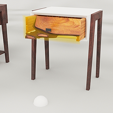 Resin Nightstand: Sleek and Functional 3D model image 1 