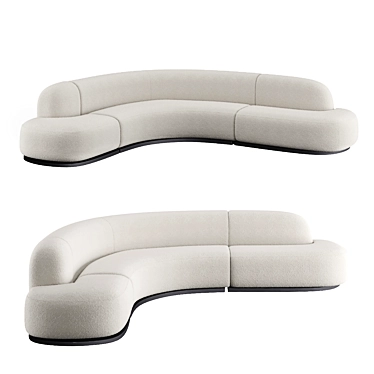 Boomerang Bliss Cream Sofa 3D model image 1 