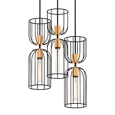 Elegant Cluster Pendant Light 3D model image 1 