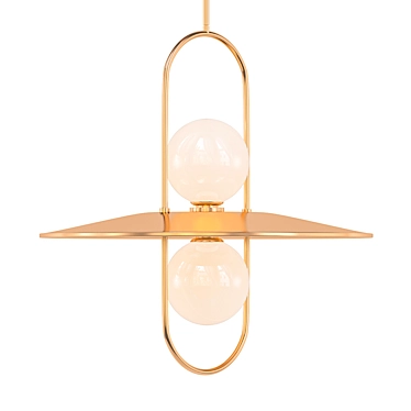 Elegant Brass LED Pendant Light 3D model image 1 