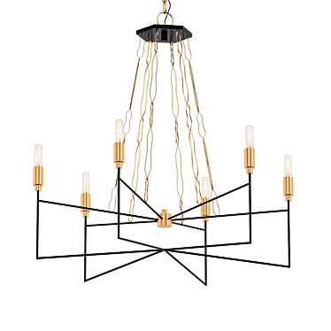 Havana Gold and Carbon Chandelier 3D model image 1 