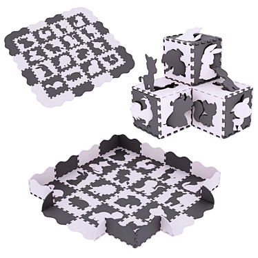 Kids Puzzle Mat Set-01 3D model image 1 