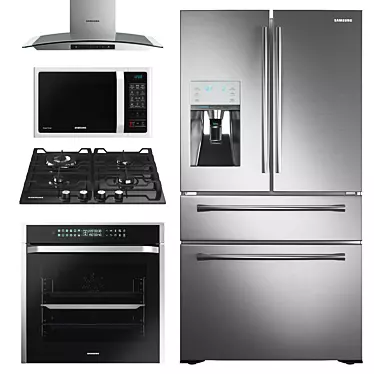 Samsung Kitchen Appliance Set 3D model image 1 