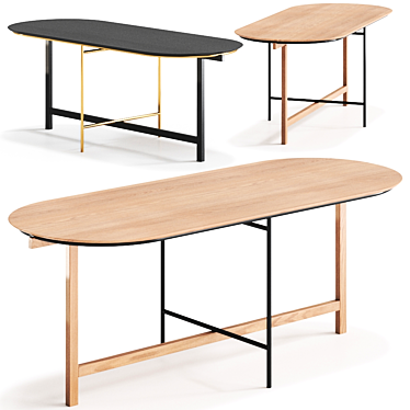 Mimico 2-Color Modern Table 3D model image 1 