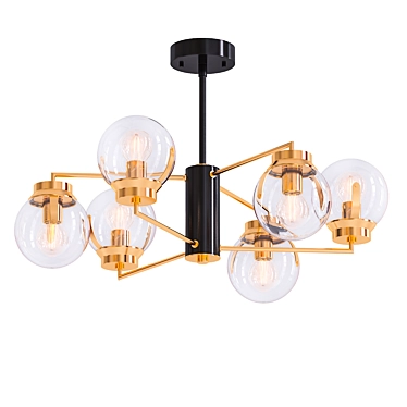 Sleek Black Creek Chandelier 3D model image 1 