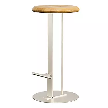 Sleek Bamboo Barstool 3D model image 1 