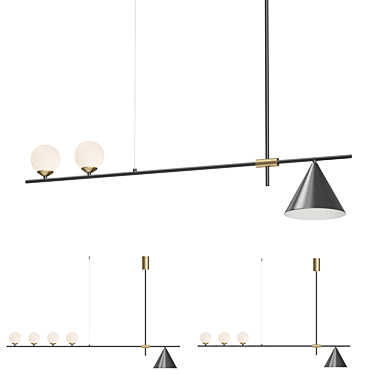 Minimalist Track Pendant Lamp - Lampatron ODDS 3D model image 1 