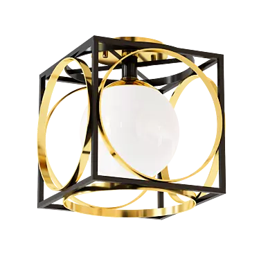 Stylish Flush Mount Ceiling Fixture 3D model image 1 