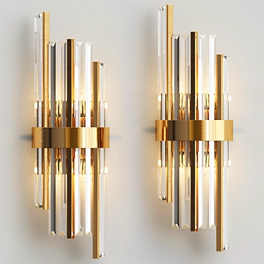 Elegant Crystal Wall Light 3D model image 1 