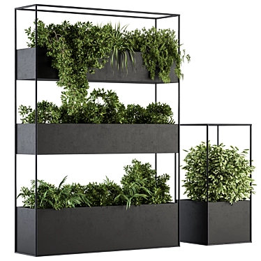 Stylish Plant Box Stand Set 3D model image 1 