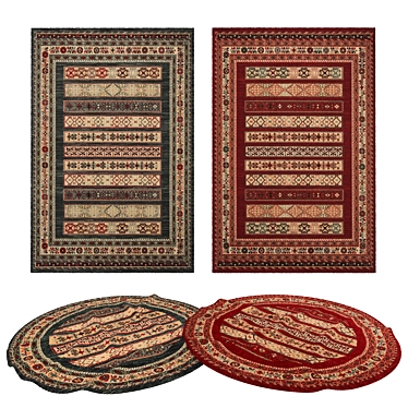 8-Piece Assorted Rugs Set 3D model image 1 