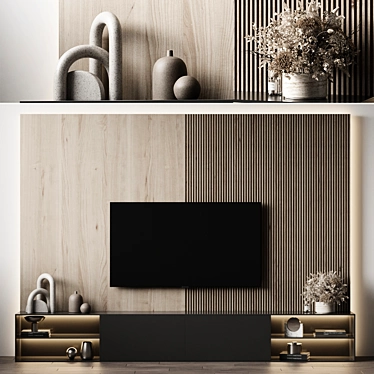 Sleek TV Wall Mount 3D model image 1 