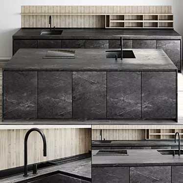 Boffi Island Kitchen with Complete Cabinetry 3D model image 1 