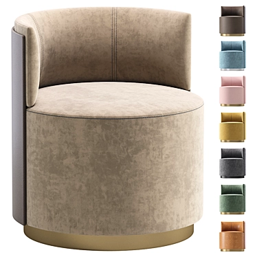 Elegant Armchair: Frag Velvet & Leather 3D model image 1 