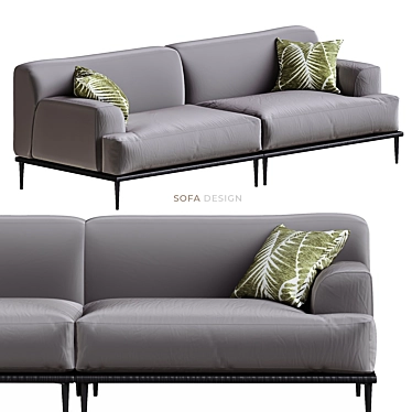 Elegant Velvet Albi Sofa 3D model image 1 