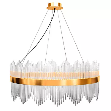 Elegant Crystal Chandelier: Modern Contemporary Design 3D model image 1 