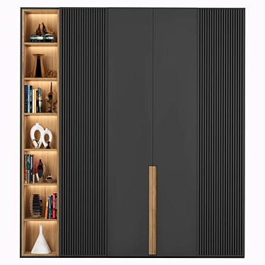 Spacious Cabinet with Shelves 19 3D model image 1 