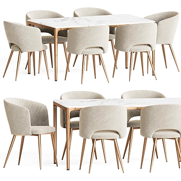 Elegant Basel Chair Canto Table Set 3D model image 1 