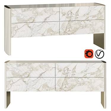 Luxury Marble Dresser: Hessentia Cornelio Cappellini Linfa 3D model image 1 