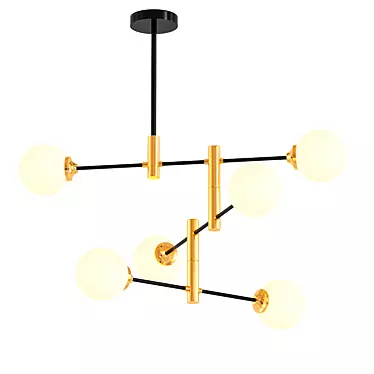 Sleek Brass Pendant: Modern Loft Style 3D model image 1 