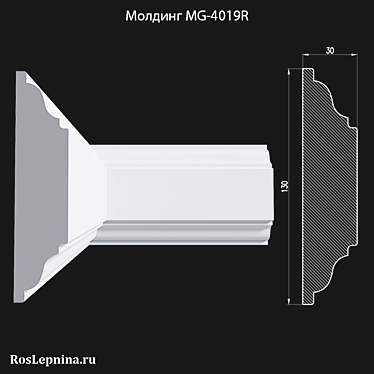 Elegant Gypsum Molding - MG-4019R 3D model image 1 