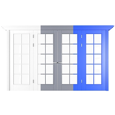 Sliding Door Partition - White, Gray, Blue 3D model image 1 