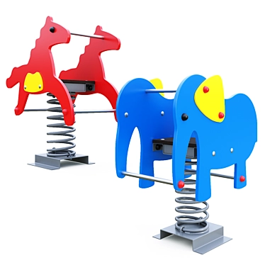 Spring Rocking Chairs: Elephant & Horse 3D model image 1 