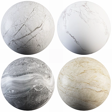 Luxury Marble Collection: TajMahal, Statuario, River Gray & Branch Gray 3D model image 1 