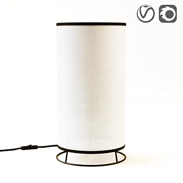 Elegant Linen & Metal Lampshade 3D model image 1 