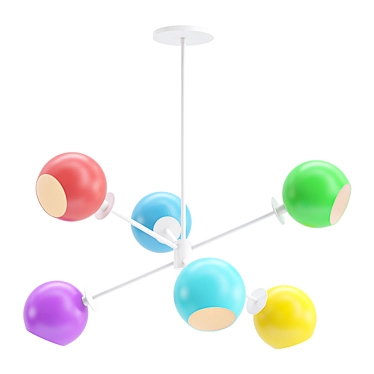 Vibrant 6-Light Globes 3D model image 1 