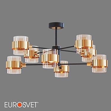 Modern Loft-Style Ceiling Chandelier Eurosvet 70127/8 Arcada 3D model image 1 