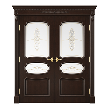 Elegant Oak Interior Door 3D model image 1 