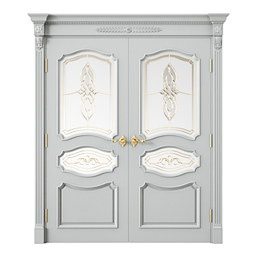 Elegant Oak Interior Door 3D model image 1 